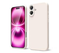 oakxco Funda Silicona para iPhone 16 Plus, Gel de Goma Suave y Delgada, TPU Liso Mate Color Puro Funda Minimalista, Elegante Ultra Slim Mate Protección Case, Beige