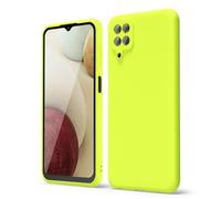 oakxco Funda Silicona para Samsung Galaxy A12, Gel de Goma Suave y Delgada, TPU Liso Mate Color Puro Funda Minimalista, Elegante Ultra Slim Mate Protección Case, Amarillo Fluorescente