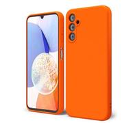 oakxco Funda Silicona para Samsung Galaxy A14 5G, Gel de Goma Suave y Delgada, TPU Liso Mate Color Puro Funda Minimalista, Elegante Ultra Slim Mate Protección Case, Anaranjado Neón