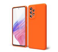 oakxco Funda Silicona para Samsung Galaxy A53 5G, Gel de Goma Suave y Delgada, TPU Liso Mate Color Puro Funda Minimalista, Elegante Ultra Slim Mate Protección Case, Anaranjado Neón