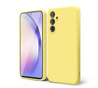 oakxco Funda Silicona para Samsung Galaxy A54 5G, Gel de Goma Suave y Delgada, TPU Liso Mate Color Puro Funda Minimalista, Elegante Ultra Slim Mate Protección Case, Amarillo