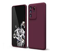 oakxco Funda Silicona para Samsung Galaxy S20 Ultra, Gel de Goma Suave y Delgada, TPU Liso Mate Color Puro Funda Minimalista, Elegante Ultra Slim Mate Protección Case, Vino Rojo