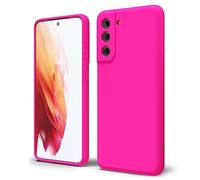 oakxco Funda Silicona para Samsung Galaxy S21 Plus, Gel de Goma Suave y Delgada, TPU Liso Mate Color Puro Funda Minimalista, Elegante Ultra Slim Mate Protección Case, Rosa Fucsia