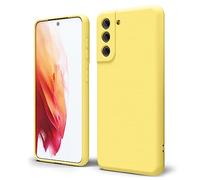 oakxco Funda Silicona para Samsung Galaxy S21 Plus, Gel de Goma Suave y Delgada, TPU Liso Mate Color Puro Funda Minimalista, Elegante Ultra Slim Mate Protección Case, Amarillo