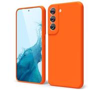 oakxco Funda Silicona para Samsung Galaxy S22, Gel de Goma Suave y Delgada, TPU Liso Mate Color Puro Funda Minimalista, Elegante Ultra Slim Mate Protección Case, Anaranjado Neón