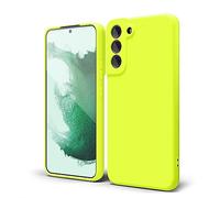 oakxco Funda Silicona para Samsung Galaxy S22 Plus, Gel de Goma Suave y Delgada, TPU Liso Mate Color Puro Funda Minimalista, Elegante Ultra Slim Mate Protección Case, Amarillo Neón