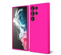 oakxco Funda Silicona para Samsung Galaxy S22 Ultra, Gel de Goma Suave y Delgada, TPU Liso Mate Color Puro Funda Minimalista, Elegante Ultra Slim Mate Protección Case, Rosa Fucsia