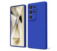 oakxco Funda Silicona para Samsung Galaxy S25 Ultra, Gel de Goma Suave y Delgada, TPU Liso Mate Color Puro Funda Minimalista, Elegante Ultra Slim Mate Protección Case, Azul Klein