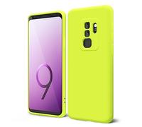 oakxco Funda Silicona para Samsung Galaxy S9 Plus, Gel de Goma Suave y Delgada, TPU Liso Mate Color Puro Funda Minimalista, Elegante Ultra Slim Mate Protección Case, Amarillo Neón