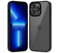 oakxco Funda Translúcida para iPhone 13 Pro MAX, Parachoques Híbrido de Plástico Duro y Goma de Silicona Blanda, Ultra-Fina Antigolpes Anti-Amarillo Carcasa Transparente Protectora, Negro