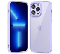 oakxco Funda Translúcida para iPhone 13 Pro MAX, Parachoques Híbrido de Plástico Duro y Goma de Silicona Blanda, Ultra-Fina Antigolpes Anti-Amarillo Carcasa Transparente Protectora, Púrpura Claro