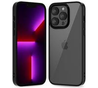 oakxco Funda Translúcida para iPhone 13 Pro, Parachoques Híbrido de Plástico Duro y Goma de Silicona Blanda, Ultra-Fina Antigolpes Anti-Amarillo Carcasa Transparente Protectora, Negro
