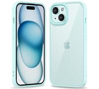 oakxco Funda Translúcida para iPhone 15 Plus/ 14 Plus, Parachoques Híbrido de Plástico Duro y Goma de Silicona Blanda, Ultra-Fina Anti-Amarillo Carcasa Transparente Protectora, Azul Glaciar