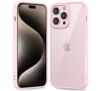 oakxco Funda Translúcida para iPhone 15 Pro MAX, Parachoques Híbrido de Plástico Duro y Goma de Silicona Blanda, Ultra-Fina Antigolpes Anti-Amarillo Carcasa Transparente Protectora, Rosa