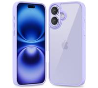 oakxco Funda Translúcida para iPhone 16, Parachoques Híbrido de Plástico Duro y Goma de Silicona Blanda, Ultra-Fina Antigolpes Anti-Amarillo Carcasa Transparente Protectora, Púrpura Claro