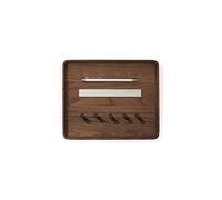 Oakywood Bandeja Decorativa de Madera - Hecha a Mano - Bandeja Rectangular de Madera - Organizador Minimalista para Oficina, Tocador - Decoración del Hogar - Madera de Nogal - 24x20 cm (9.4"x7.9")