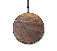 Oakywood Estación de carga inalámbrica delgada, hecha de madera y acero, carga rápida de 15 W, compatible con todos los dispositivos habilitados para Qi, certificado CE, FCC, RoHS, hecho a mano en la