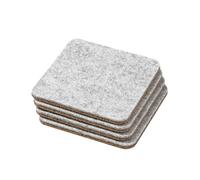Oakywood Posavasos de fieltro, 4 piezas, cuadrados, 9,5 x 9,5 x 0,3 cm, hechos de fieltro de lana merino y corcho, para vasos con bebidas frías y calientes, gris, 10 x 10 x 2,5 cm