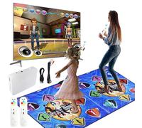 Oamger Alfombra de Baile Doble Inalámbrica Antideslizante para Niños y Adultos con TV, Juego de Pasos con Cable AV (Doble)