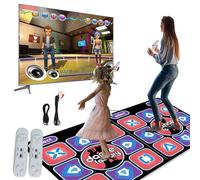 Oamger Alfombra de baile doble para niños adultos juego de pasos de baile inalámbrico antideslizante para TV, alfombra de juego de baile para niños, niños y niñas, con cable AV (B)