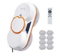 Oamger Robot Limpiador de Ventanas con Chorro de Agua automático, 5600PA Robot Lavador de Cristal automático, navegación Inteligente, Control Remoto, para Superficies Lisas, con 10 paños (D 5600Pa)