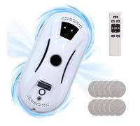 Oamger Robot Limpiador de Ventanas con Chorro de Agua automático, 5600PA Robot Lavador de Cristal automático, navegación Inteligente, Control Remoto, para Superficies Lisas, con 10 paños (C 2800Pa)