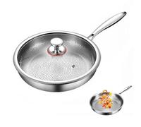 Oamger - Sartén para freír, sartén de 26 cm con tapa, antiarañazos, revestimiento antiadherente, Titanlegierung de alta calidad, cocción saludable - Wok inducción, para todo tipo de placas de cocción