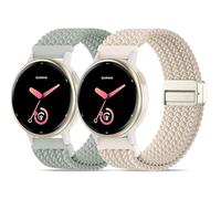 Oanux Paquete de 2 correas magnéticas trenzadas compatibles con Garmin Vivoactive 5 Watch Bands/Vivoactive 6/3/3 Music, 20 mm elástico de nailon suave correa deportiva para Venu Sq 2 y Forerunner 55