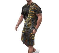 Oanviso Chándal 2 Piezas Hombre Camisetas + Pantalones Cortos Conjuntos Conjunto Casual Deporte Verano Conjuntos de Chandal Moda Casual Ropa Hombres Traje Jogging Manga Corta Completo