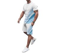 Oanviso Chándal 2 Piezas Hombre Camisetas + Pantalones Cortos Conjuntos Conjunto Casual Deporte Verano Conjuntos de Chandal Moda Casual Ropa Hombres Traje Jogging Manga Corta Completo
