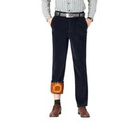 Oanviso Hombre Pantalón De Pana con Forro Polar Chino Pantalone de Traje Elasticos Pantalóns de Trabajo Termico Pantalones Moda Straight Invierno A Azul Real L