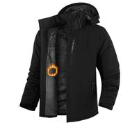 Oanviso Hombres Chaquetas con Cremallera Largo Abrigo de Terciopelo Moda Parka Chaqueta de Plumas Abrigos de Invierno Manga Larga Down Jacket de Plumón B Negro XXL