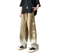Oanviso Jeans de Ajuste Relajado de Hombre Pantalones Vaqueros Holgados Denim Jeans Y2K Vintage Hip Hop Slim Fit Pantalone Casuales Verano Pantalón Jeans Largo D Marrón M