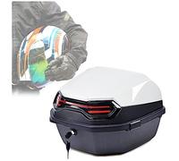 OAOAO Baúl Superior Universal for Motocicleta de 35 L, 39 x 39 x 29 cm, ABS+PP, Caja de Almacenamiento rígida con Cerradura for 2 Cascos, Compatible con Scooter (1 Unidad)(White)