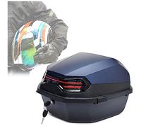 OAOAO Baúl Superior Universal for Motocicleta de 35 L, 39 x 39 x 29 cm, ABS+PP, Caja de Almacenamiento rígida con Cerradura for 2 Cascos, Compatible con Scooter (1 Unidad)(Original Blue)