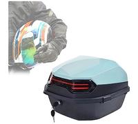 OAOAO Baúl Superior Universal for Motocicleta de 35 L, 39 x 39 x 29 cm, ABS+PP, Caja de Almacenamiento rígida con Cerradura for 2 Cascos, Compatible con Scooter (1 Unidad)(Blue)