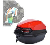 OAOAO Baúl Superior Universal for Motocicleta de 35 L, 39 x 39 x 29 cm, ABS+PP, Caja de Almacenamiento rígida con Cerradura for 2 Cascos, Compatible con Scooter (1 Unidad)(Red)