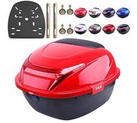 OAOAO Baúl Universal for Motocicleta, 41 x 37 x 28 cm, Impermeable, con Cerradura y Placa de Montaje for el Respaldo, Compatible con Scooter (1 Unidad)(Red)
