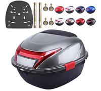 OAOAO Baúl Universal for Motocicleta, 41 x 37 x 28 cm, Impermeable, con Cerradura y Placa de Montaje for el Respaldo, Compatible con Scooter (1 Unidad)(Silvery Gray)