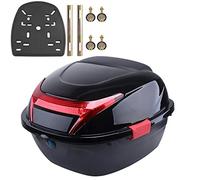 OAOAO Baúl Universal for Motocicleta de 11 x 15 x 16 Pulgadas, ABS, Impermeable, con Cerradura, con Placa de Montaje for Guardar Casco, Compatible con ciclomotor (1 Unidad)(Black)