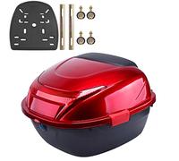 OAOAO Baúl Universal for Motocicleta de 11 x 15 x 16 Pulgadas, ABS, Impermeable, con Cerradura, con Placa de Montaje for Guardar Casco, Compatible con ciclomotor (1 Unidad)(Burgundy)