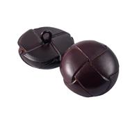 OAOAO Botones cubiertos de cuero genuino, botones metálicos decorativos for abrigos y chaquetas, 15 mm-25 mm, 5 piezas en negro y marrón(Dark brown,25mm)