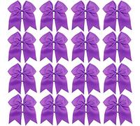 Oaoleer16 lazos grandes para el pelo de la animación de 8 cm, banda elástica hecha a mano para animadoras adolescentes y deportes universitarios (16 piezas), 20,32 cm, Púrpura, 16.00[set de ]