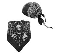 OAOSDH 1 Bufanda Con Estampado De Cráneo Y 1 Sombrero, Bufanda Cuadrada Vintage, Elee Pañuelo Personalizado, Accesorios De Ropa, Bufanda Multifuncional.