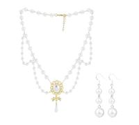 OAOSDH 1 Collar De Perlas, 1 Par De Pendientes Coles De Perlas, Moda Retro, Juego Creativo De Joyería Exquisita, Adornos De Ropa para Mujeres.