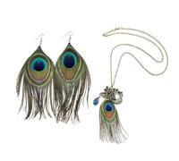 OAOSDH 1 Collar Y 1 Par De Aretes, Joyas Vintage, Joyas Temáticas De Pavo Real, Accesorios De Cosplay, Accesorios De Disfraces.