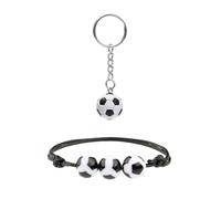 OAOSDH 1 Llavero De Fútbol Y 1 Pulsera, Tema Deportivo, Regalos para Fanáticos, Accesorios De Joyería Deportiva, Adecuados para Guardar Llaves, Decoración De Mochilas.