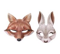 OAOSDH 1 Máscara De Zorro Y 1 Máscara De Conejo, Máscara De Animales, Accesorios De Fotos, Máscara De Mascarada, Accesorios De Disfraces De Animales.