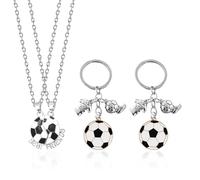 OAOSDH 1 Par De Cadenas Magnéticas De Fútbol, 2 Llaveros De Fútbol, Cadenas De Amistad Empalmadas, Joyas De Mochila Deportiva, Recuerdos para Entusiastas del Deporte.