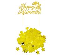 OAOSDH 1 Pieza Complemento De Jubilación Feliz, 1 Paquete De Confeti De Plástico Dorado, Letras Inglesas, Sombrero De Copa De Pastel Dorado, Decoración De La Fiesta De Jubilación.